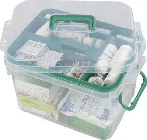 1-Pack Clear Storage Box Container, Family First Aid Box Medicine Box Organizer