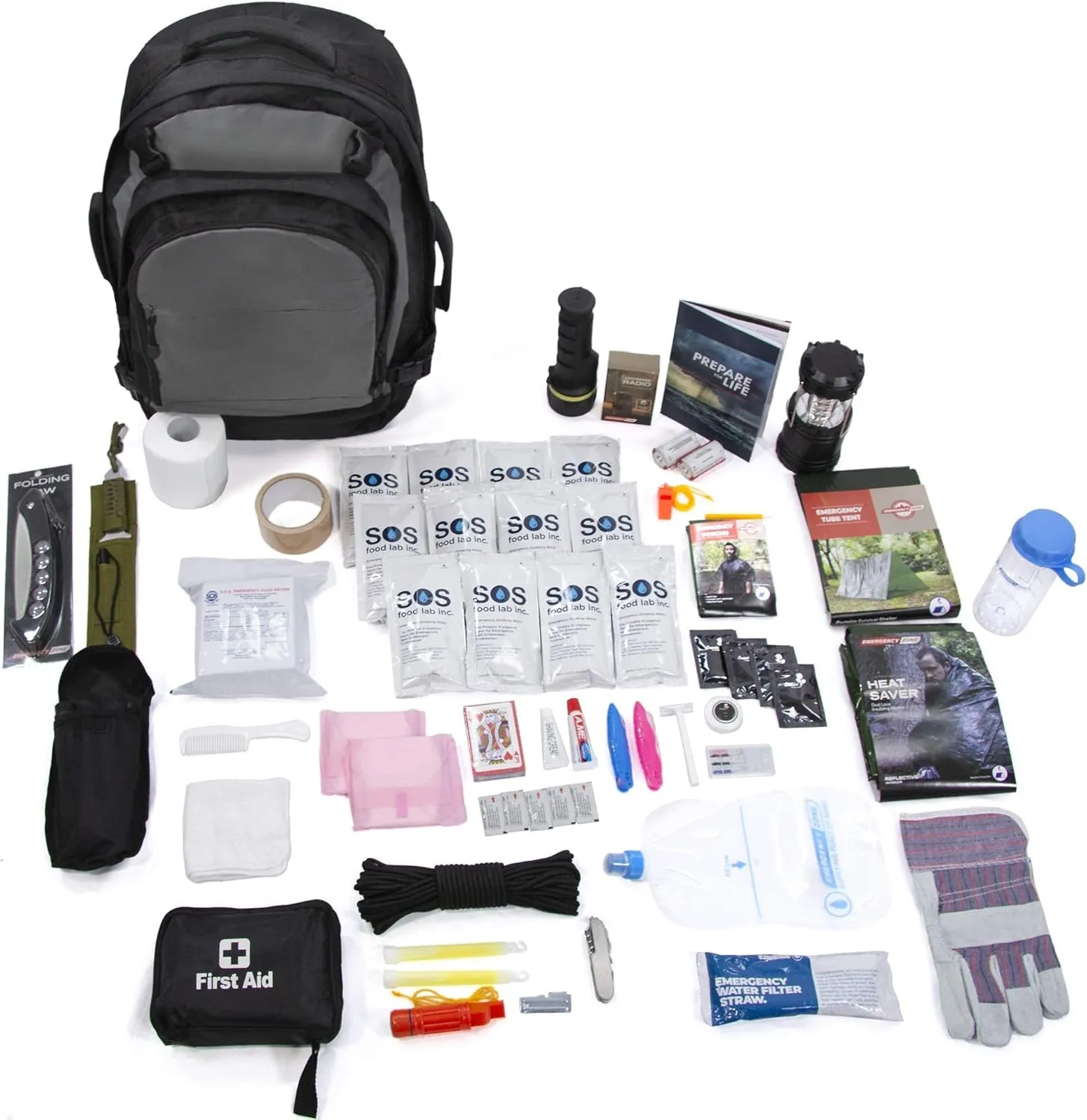 1 Person Bug out Bag Survival Kit Premium Supplies by Emergency Zone