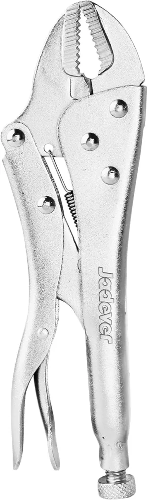 10-Inch Locking Jaw Pliers, Straight Jaw Vise Grip Pliers, Max 43mm Opening Range, Nickle Plated, Quick Release Trigger, Fit for Clamping/Twisting/Welding
