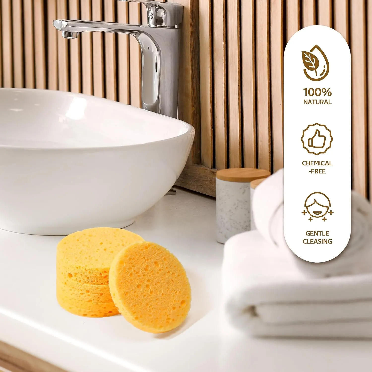 100PCS Compressed Facial Sponges, Cleansing, for Personal Spa Esthetician Use