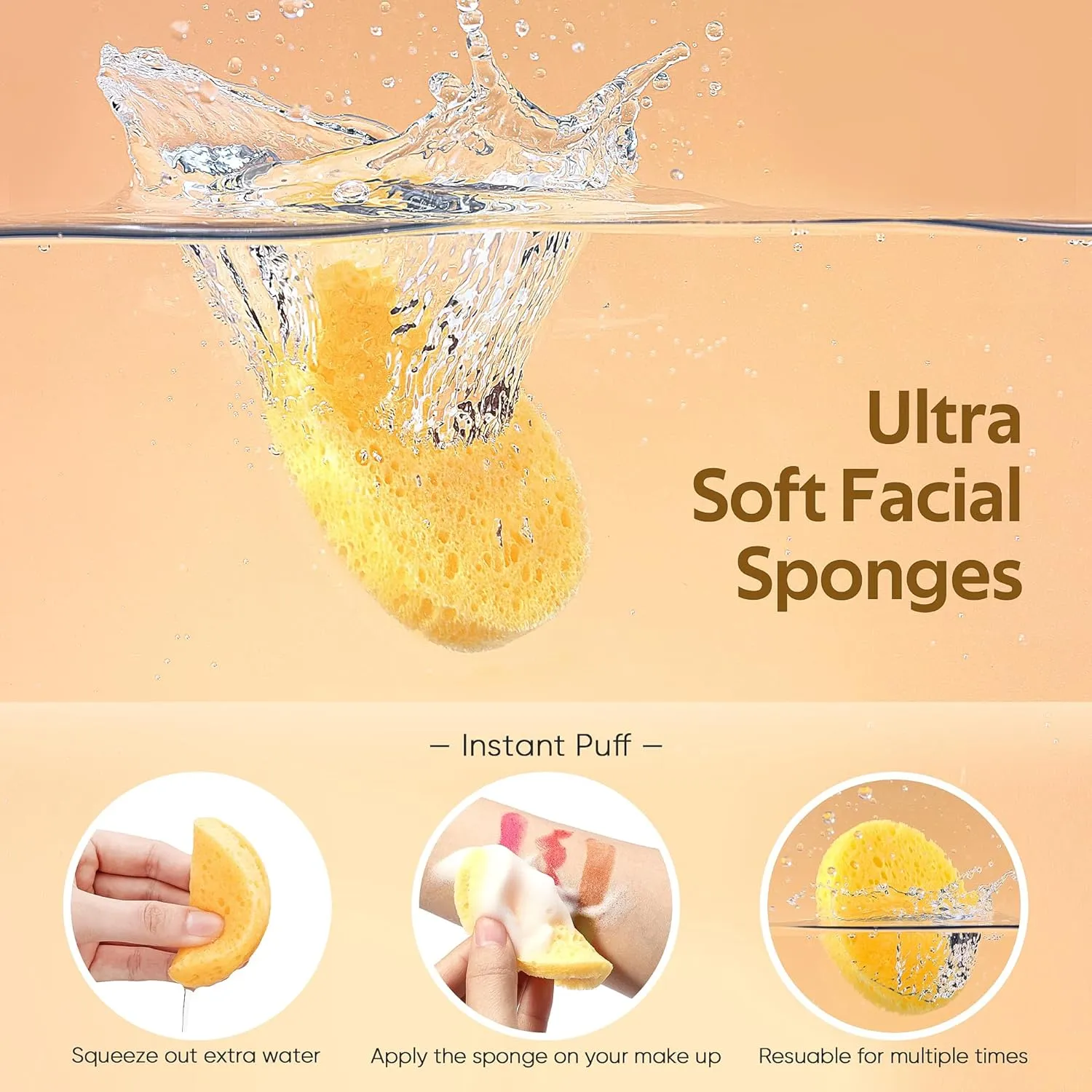 100PCS Compressed Facial Sponges, Cleansing, for Personal Spa Esthetician Use
