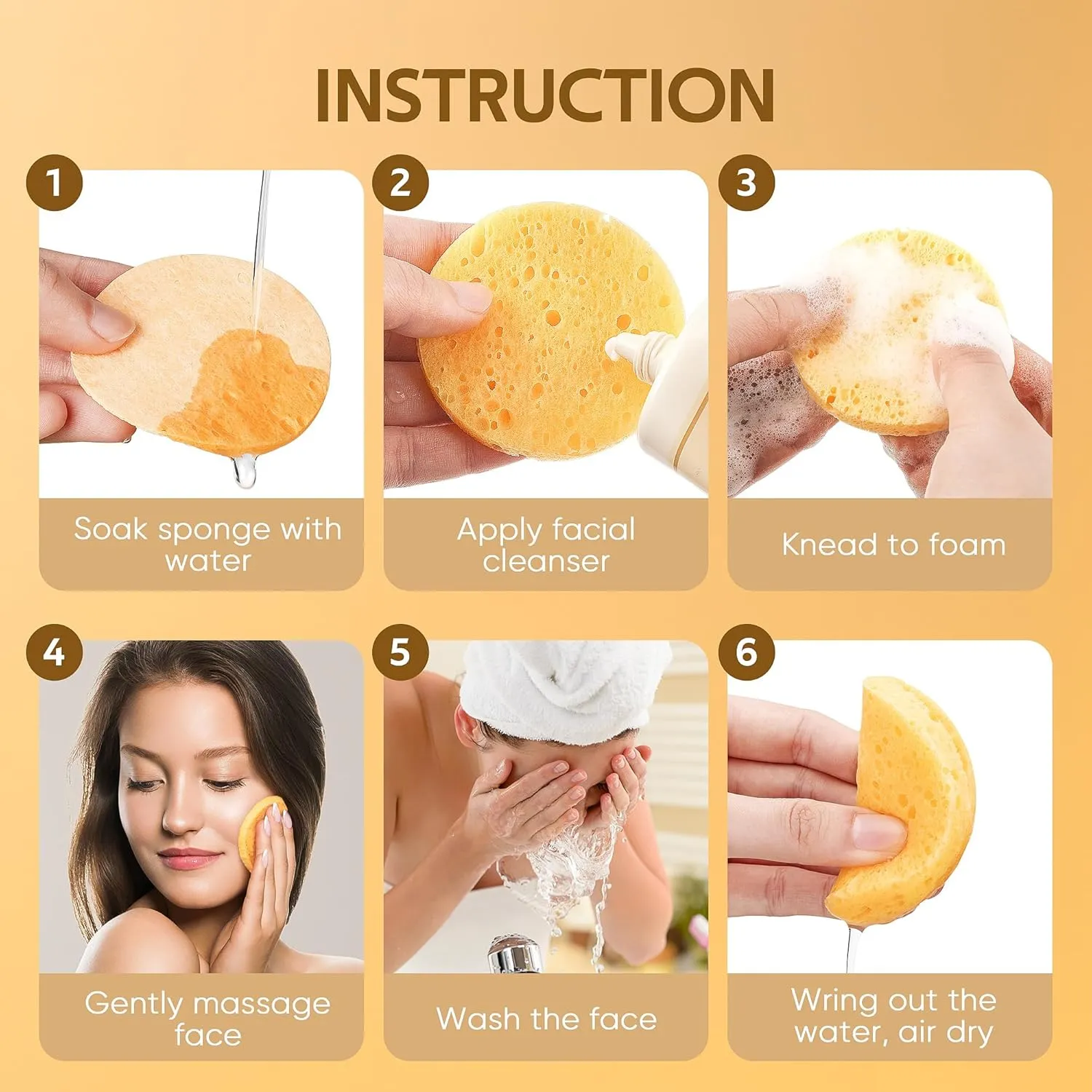 100PCS Compressed Facial Sponges, Cleansing, for Personal Spa Esthetician Use