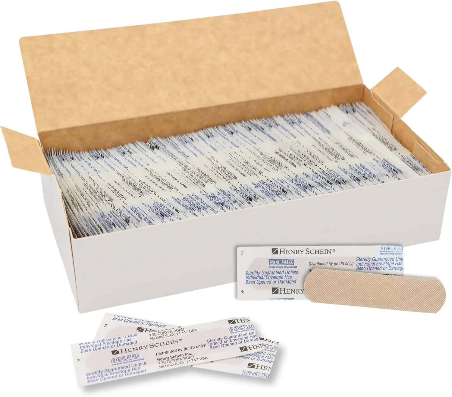 1126134 Sterile Adhesive Bandages, Plastic, Flexible, Non-Stick Pad, 3/4x3 Sheer Sterile 1500/Ca