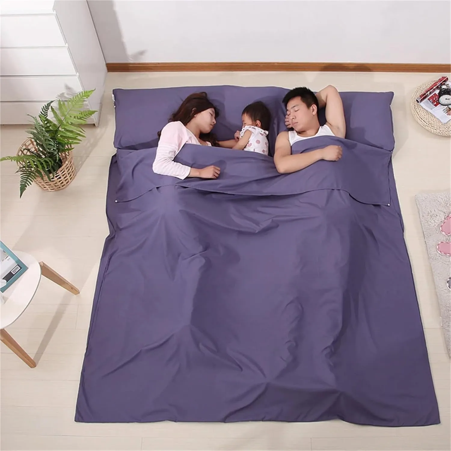 115cm*210cm Lightweight Sleeping Bag Liner Portable Multi-Person Sleeping Sack Outdoor Camping Hotel Travel Sheet