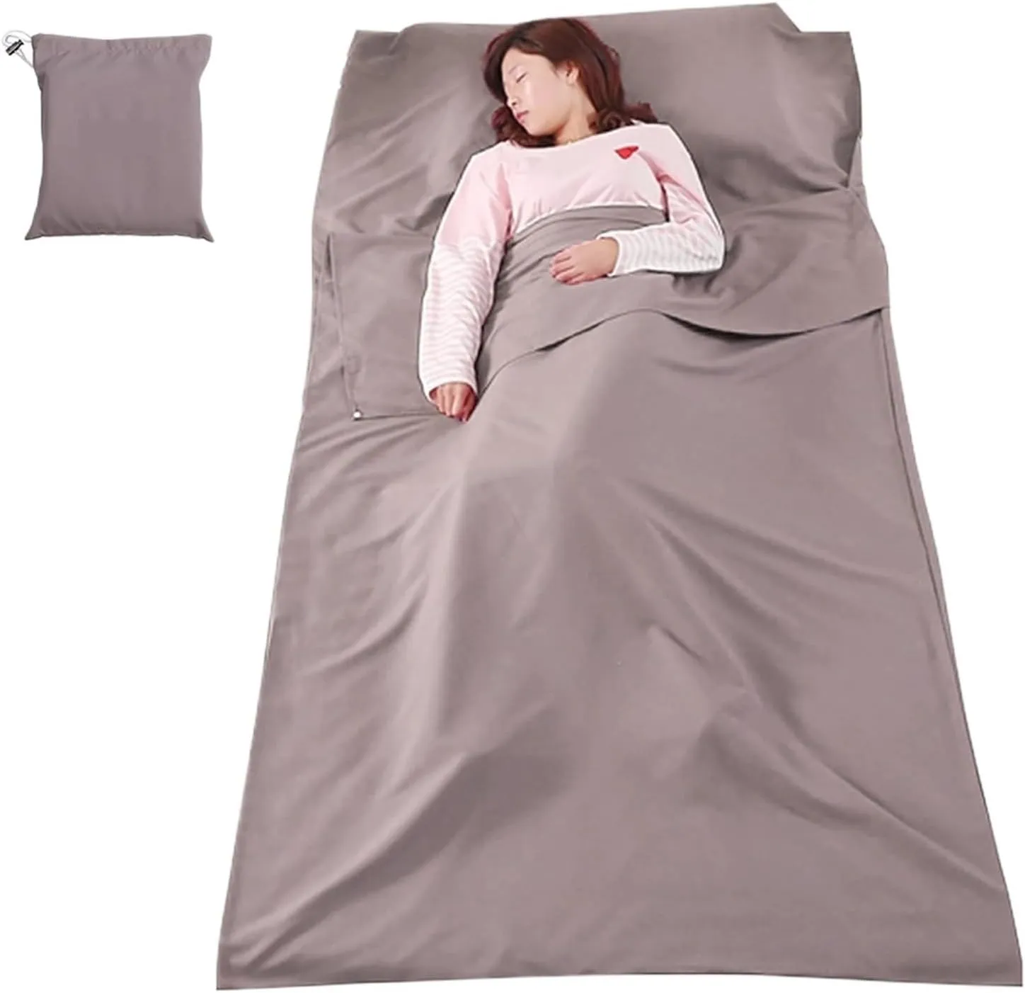 115cm*210cm Lightweight Sleeping Bag Liner Portable Multi-Person Sleeping Sack Outdoor Camping Hotel Travel Sheet