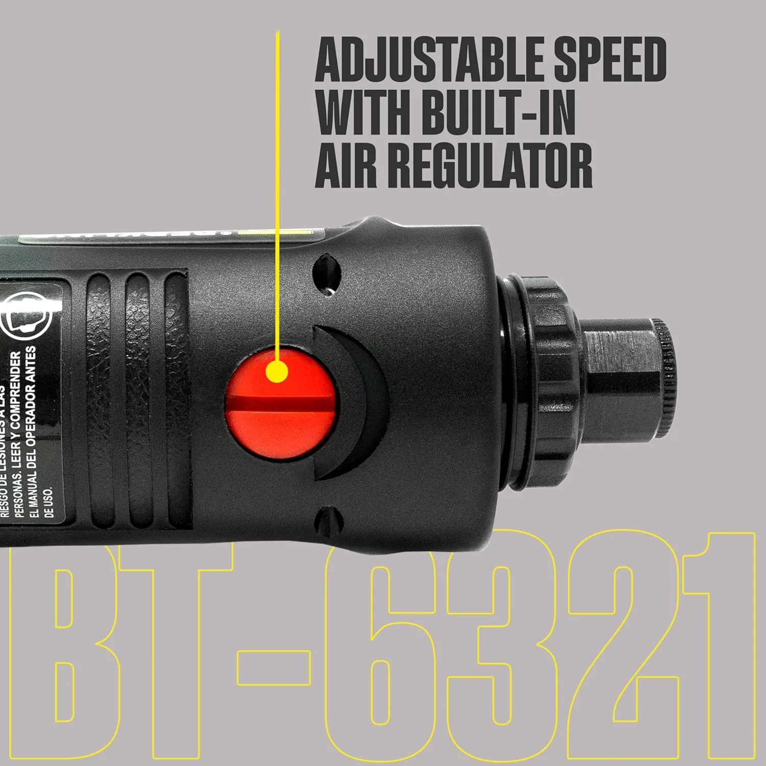 1/4" Air Die Grinder Professional Grade Heavy Duty with Variable Speed Control (Straight, Standard)