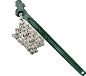 15 Inches Heavy-Duty Ratcheting Chain Wrench, Adjustable Oil Filter Chain Wrench Pipe Fitting Tool, Reversible Chain Spanner Multi-Purpose Remover Tool for Car Truck