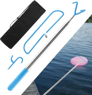 16 Feet Disc Golf Retriever Pole, Telescopic Discs Retriever with Stainless Steel Frame and Carry Bag, Extendable Disc-Golf Grabber Accessories Grabber for Tree, Bushes & Water