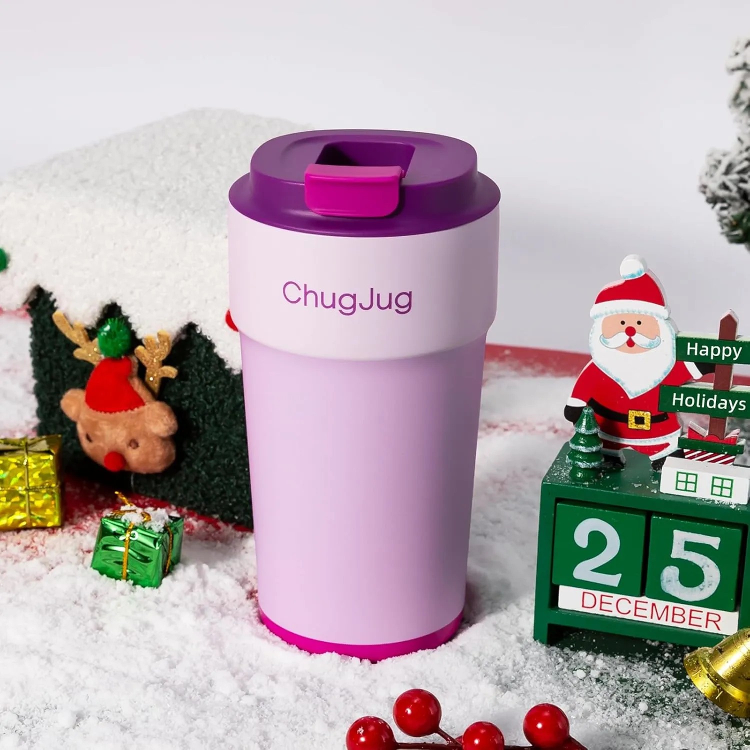 16 oz Travel Coffee Mug with Ceramic Coating, Leak-Proof Vacuum Insulated Coffee Tumbler with Lid, Reusable Double Wall Stainless Steel Travel Cup for Hot& Cold Drinks (Violet Dream)