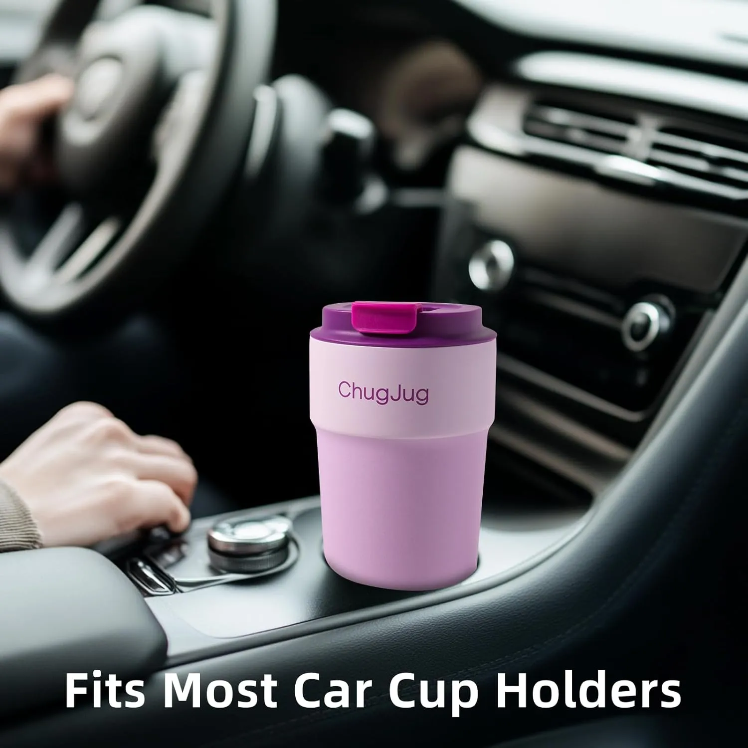 16 oz Travel Coffee Mug with Ceramic Coating, Leak-Proof Vacuum Insulated Coffee Tumbler with Lid, Reusable Double Wall Stainless Steel Travel Cup for Hot& Cold Drinks (Violet Dream)