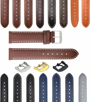 18-19-20-22-24-26mm Leather Watch Band Strap Smooth Compatible with Movado