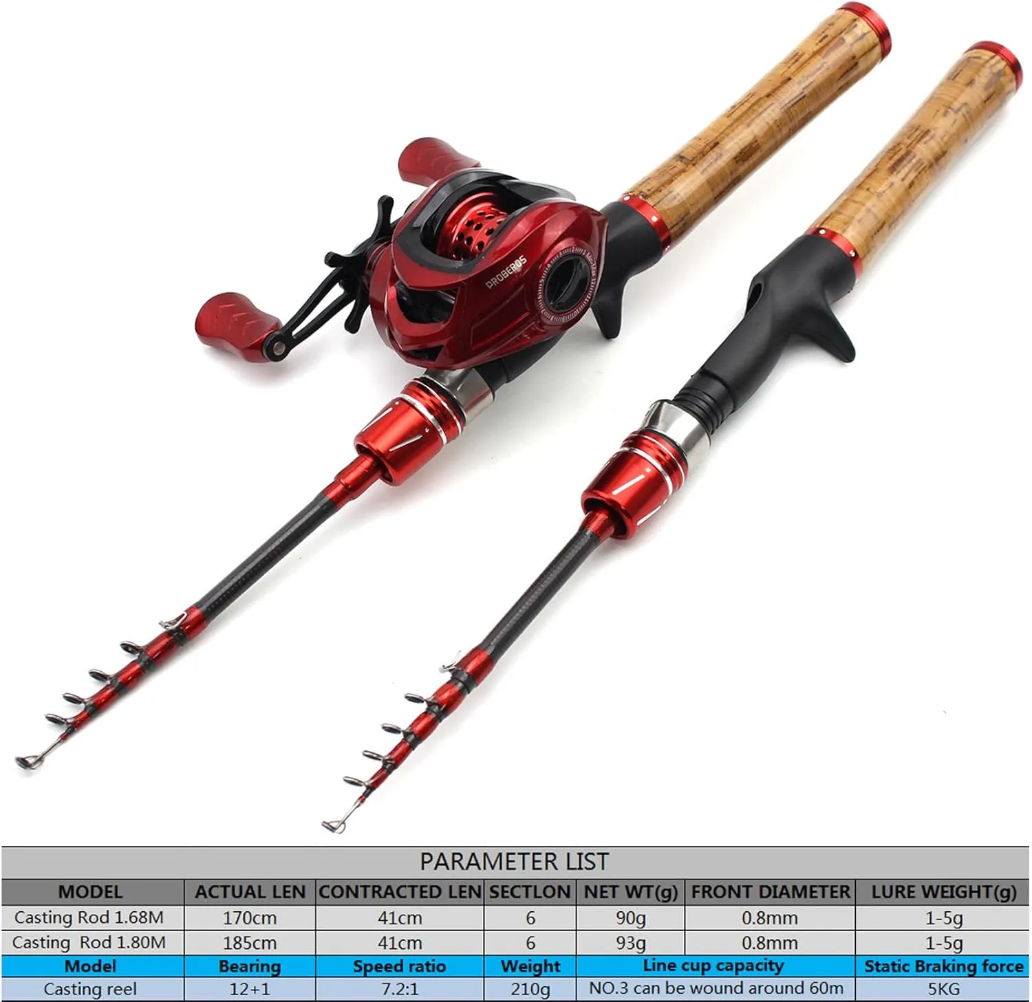 1.8m/5.9ft Ultra-Light Telescopic Casting Fishing Rod Carbon Travel UL Lure Pole Casting Tackle