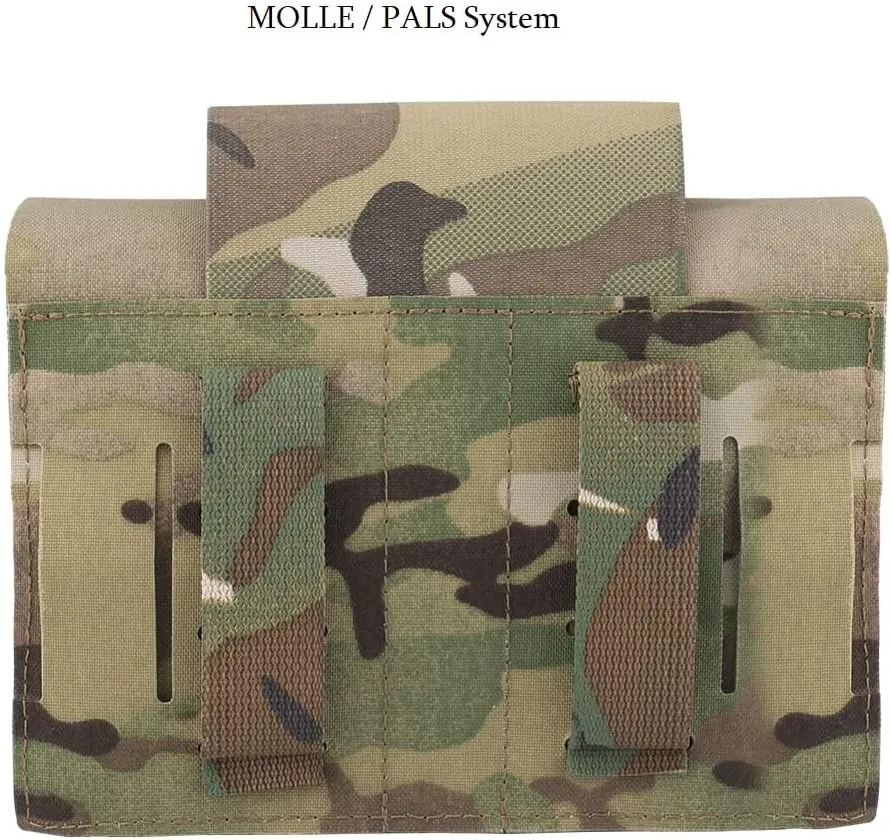 2-in 1 Blow Out Medical Pouch with Elastic Tourniquet Holder, Molle Belt Tactical First Aid Trauma Kit Bag for Tacical Vest Duty Belt