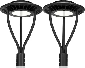2 Pack LED Post Top Light ETL DLC Listed 150W 120W 90W Adjustable Outdoor Pole Lights with Photocell IP65 Waterproof Post LED Fixture 5000K for Garden Yard Street Lighting