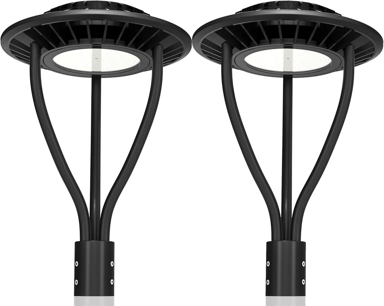 2 Pack LED Post Top Light ETL DLC Listed 150W 120W 90W Adjustable Outdoor Pole Lights with Photocell IP65 Waterproof Post LED Fixture 5000K for Garden Yard Street Lighting