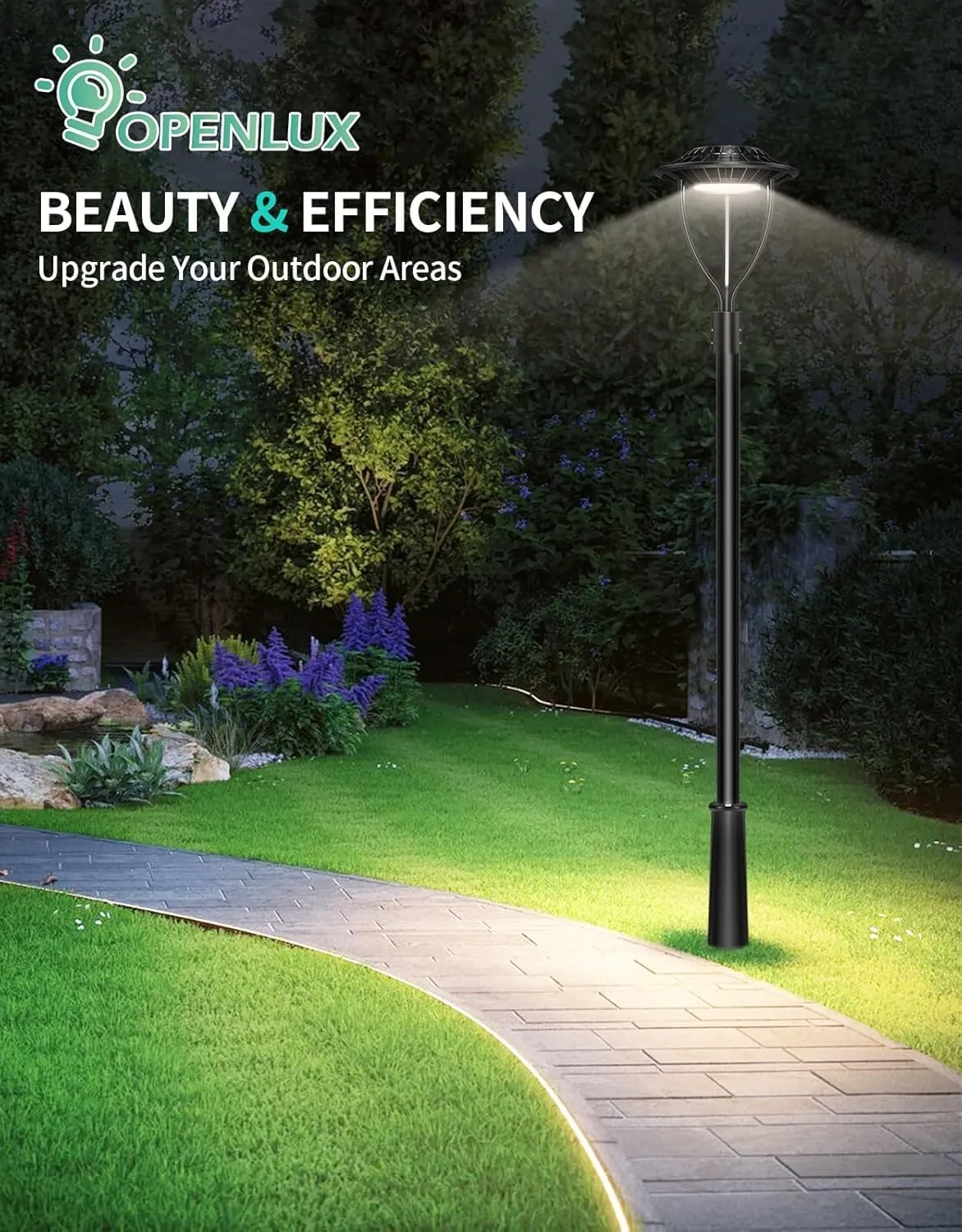 2 Pack LED Post Top Light ETL DLC Listed 150W 120W 90W Adjustable Outdoor Pole Lights with Photocell IP65 Waterproof Post LED Fixture 5000K for Garden Yard Street Lighting