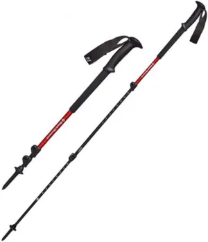 2-Pack Ultralight Trekking Poles - Adjustable Aluminum Walking Sticks, Shock-Absorbent, Tungsten Steel Tips for Hiking, Camping, Backpacking, Mountaineering (Red)