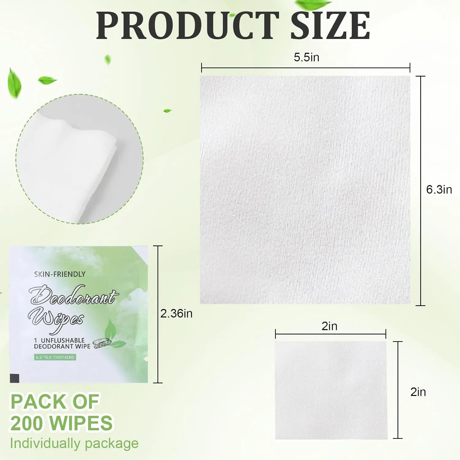 200 Pcs Deodorant Wipes Individually Wrapped, Mini Travel Size Wet Antiperspirant Wipes for Armpit, Hands, Face, Butt, Bulk Personal Cleansing Wipe for Women, Men, Homeless, Sports, Travel(Cucumber)