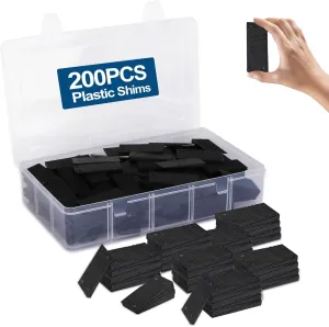 200 Pcs Plastic Shims, Multi Purpose Plastic Shims for Leveling, Heavy Duty Composite Shims and Wedges, Anti-Skid Leveling Shims for Table, Toilet, Cabinets Furniture