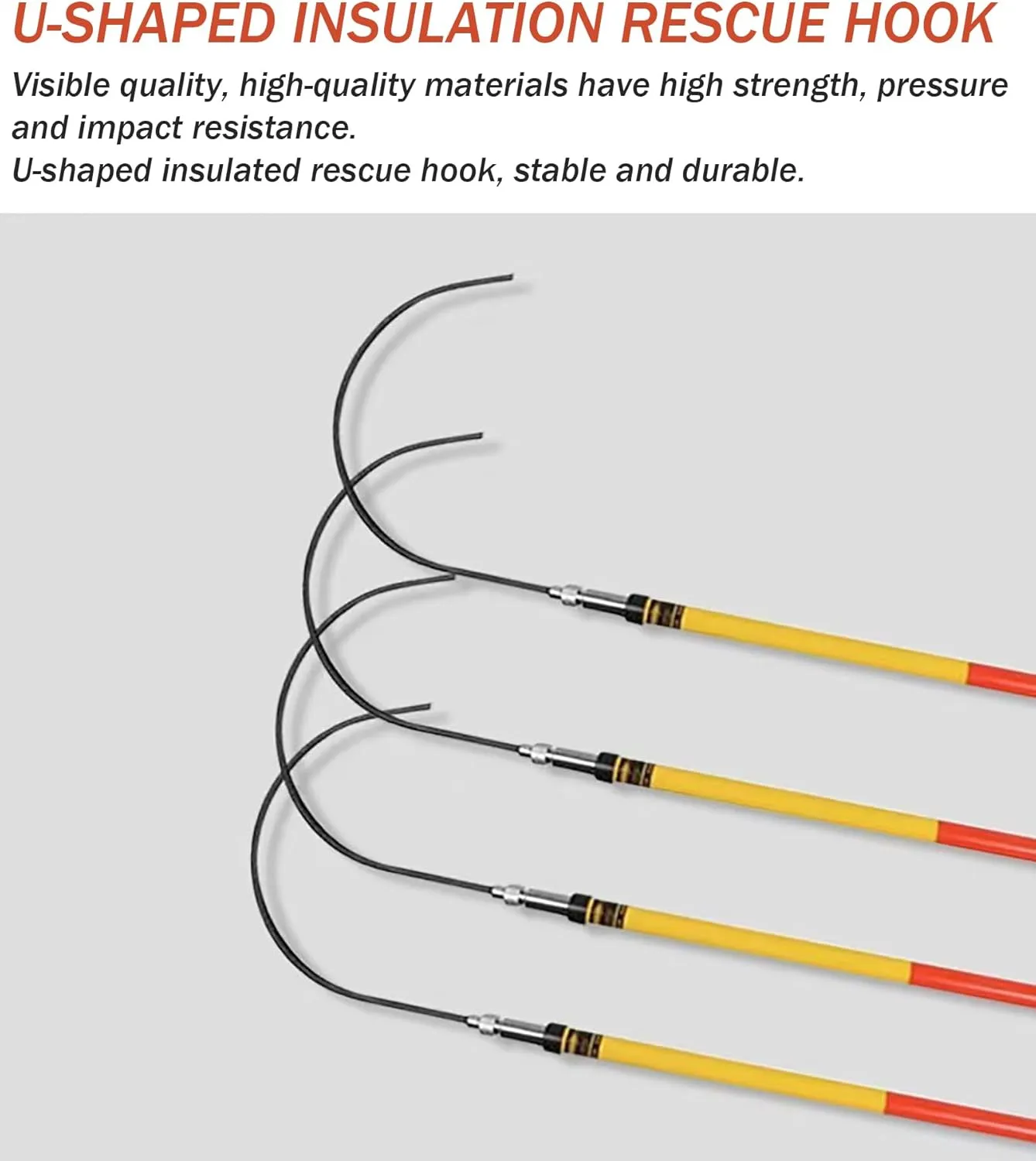 2025 Rescue Hook, 35KV-220KV High Voltage Fire Electrician Insulated Rescue Hook, Load Capacity 100KG, for Factory/Electricity Rescue Equipment Tool