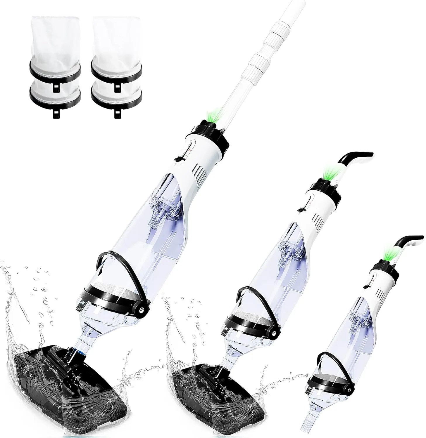2025Upgraded Cordless Pool Vacuum for Above Ground,LED Display&11.5" Wider Head,Handheld Pool Spa Vacuum Cleaner for Inground Pools Hot Tub,Rechargeable,up to 19.5 GPM for Leaves,Debris,Shallow Steps