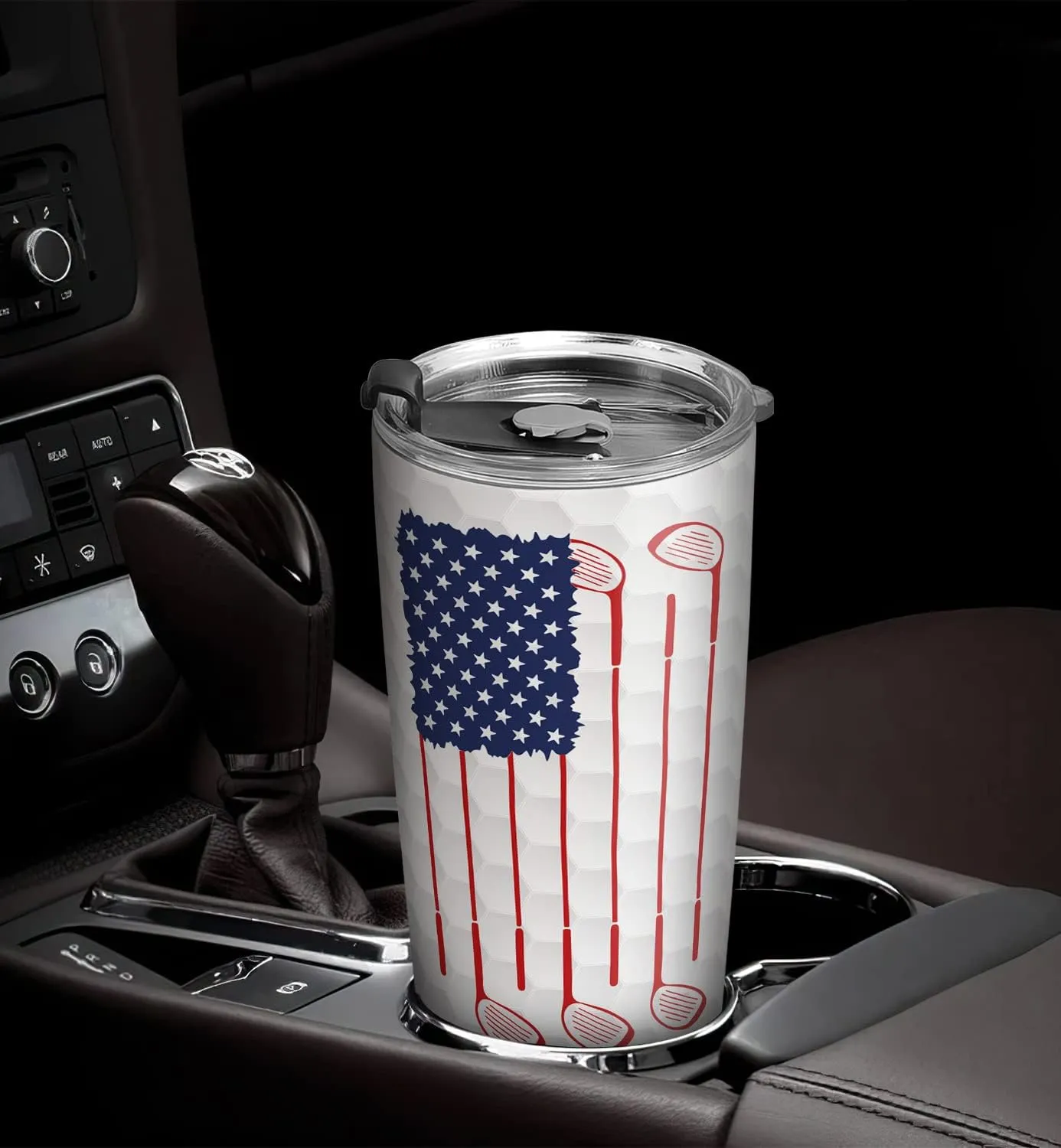 20oz American Golf Tumbler, Gifts for Golf Lovers, Coffee Thermos for Men, Women, Stainless Steel Double Wall Vacuum Insulated Coffee Mug, Travel Cup with Lid