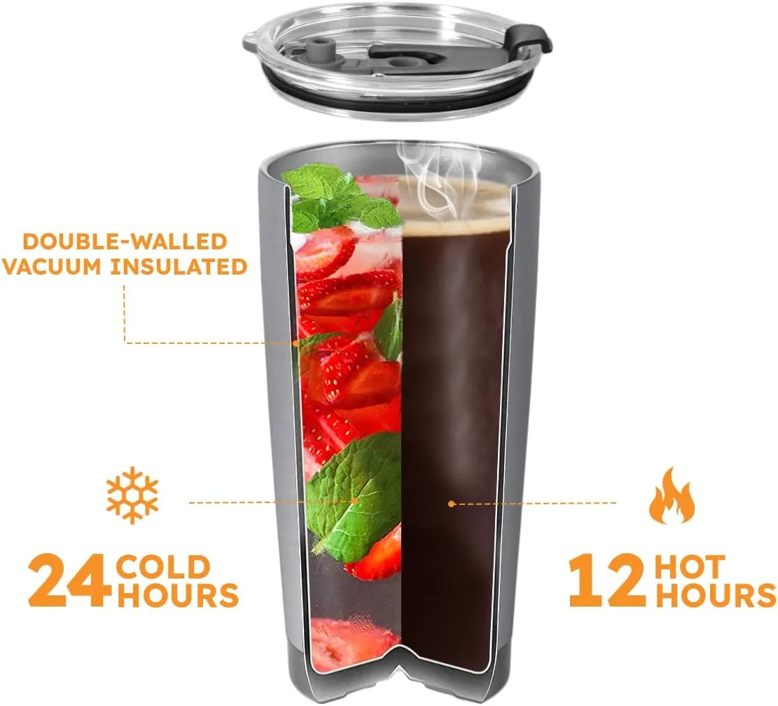 20oz American Golf Tumbler, Gifts for Golf Lovers, Coffee Thermos for Men, Women, Stainless Steel Double Wall Vacuum Insulated Coffee Mug, Travel Cup with Lid