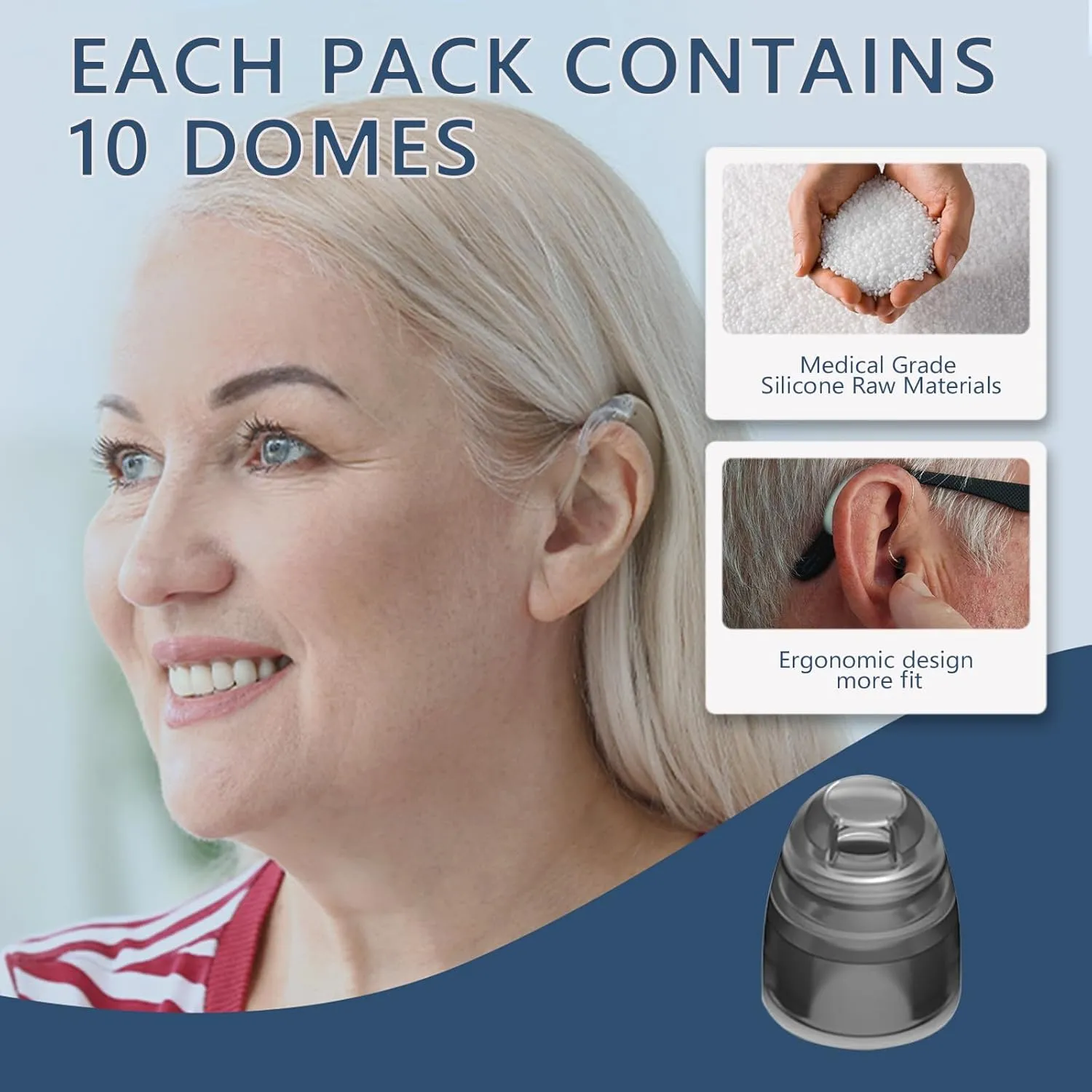 20pcs Phonak Hearing Aid Domes Cap 4.0(0.18inch=4.5mm),Ideal for Mild Hearing Loss Compatible Comfortable Silicone for Small Ear Size