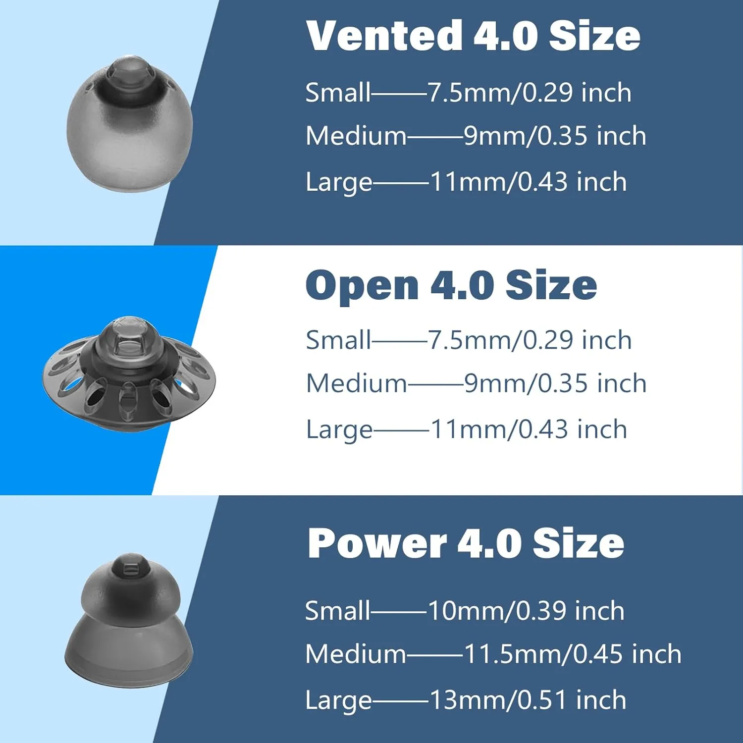 20pcs Phonak Hearing Aid Domes Cap 4.0(0.18inch=4.5mm),Ideal for Mild Hearing Loss Compatible Comfortable Silicone for Small Ear Size