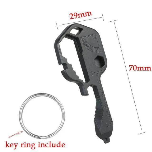 24-in-1 Key Shaped EDC Tool - Multi-Function Survival Gadget