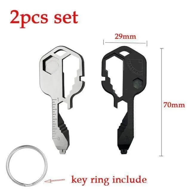 24-in-1 Key Shaped EDC Tool - Multi-Function Survival Gadget