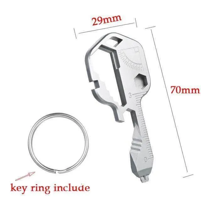 24-in-1 Key Shaped EDC Tool - Multi-Function Survival Gadget