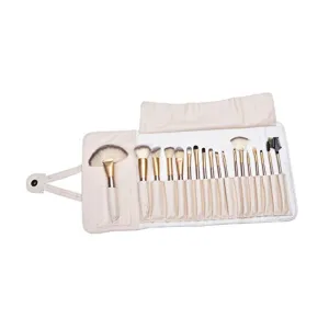24Pcs Professional Makeup Brush Set with Synthetic Hair and Wood Handles Essential Cosmetic Kit for Foundation Eyeshadow Eyebrow and Lip Application Includes PU Travel Pouch