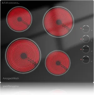 24" Built-In 4 Burner Electric Cooktop, Dual-Ring Burners, 6700W Radiant Stove Top with Knob Control, Residual Heat Indicator & Auto Shut Off, ETL Certified, 220-240v Hardwire(No Plug)