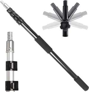 28FT Reach Telescopic Extension Pole, 5-20FT Multi-Purpose Extendable Pole with Universal Twist-on Metal Tip, Lightweight Sturdy Aluminum Paint Roller Extension Pole for Painting, Dusting and Cleaning