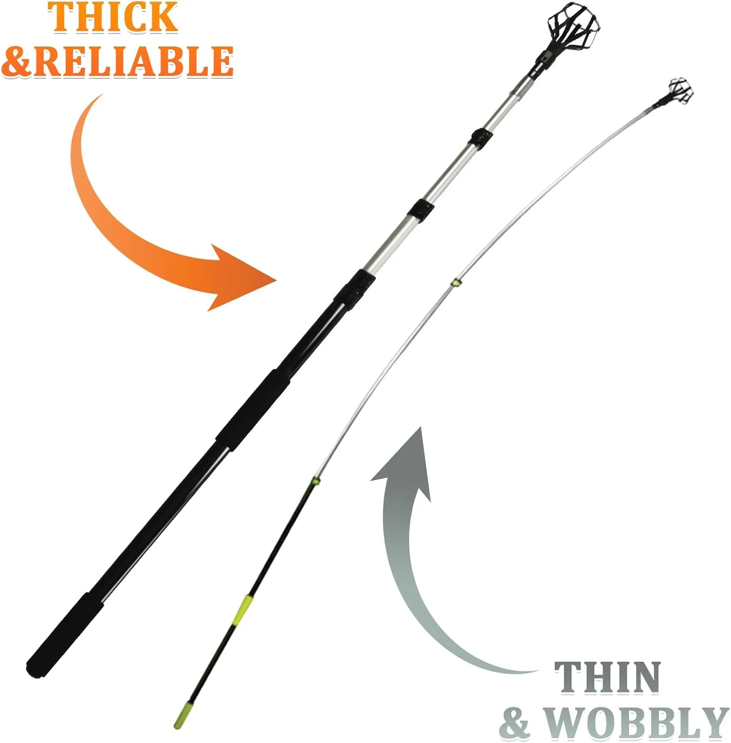 28FT Reach Telescopic Extension Pole, 5-20FT Multi-Purpose Extendable Pole with Universal Twist-on Metal Tip, Lightweight Sturdy Aluminum Paint Roller Extension Pole for Painting, Dusting and Cleaning