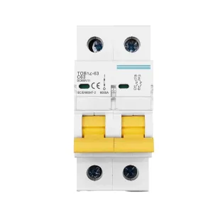 2P DC 600V Circuit Breaker MCB C Curve Single Pole Direct-Current Fuse for PV Witch Cover(2P 25A)