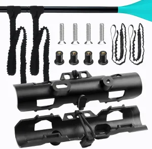 2PCS Kayak Paddle Holder, Coming with Adjustable Kayak Paddle Leashes & Locking Kits