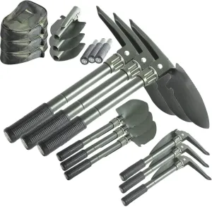 3 Pack Folding Camping Survival Shovel with Pick 16" Garden Military Style Survival w/Pick Tool & Case