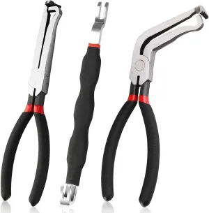3 Pcs Electrical Disconnect Pliers, 8 Inch 60 Degree Circuit Breaker Pliers, Electrica l Disconnect Plier s for Cars, Electrical Connector Plier Separator, Automotive Wire Locking Push Tab