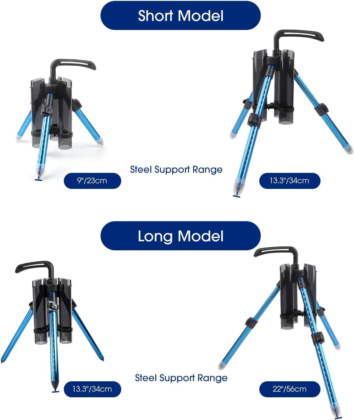 3-Tude Portable Fishing Rod Holder - Stand Holds Up to 3 Rods, Outdoor Fishing Gear Equipment Organizer