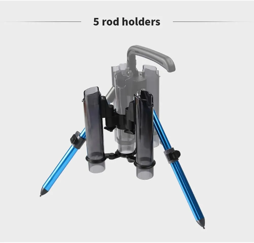3-Tude Portable Fishing Rod Holder - Stand Holds Up to 3 Rods, Outdoor Fishing Gear Equipment Organizer