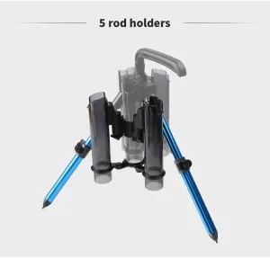 3-Tude Portable Fishing Rod Holder - Stand Holds Up to 3 Rods, Outdoor Fishing Gear Equipment Organizer