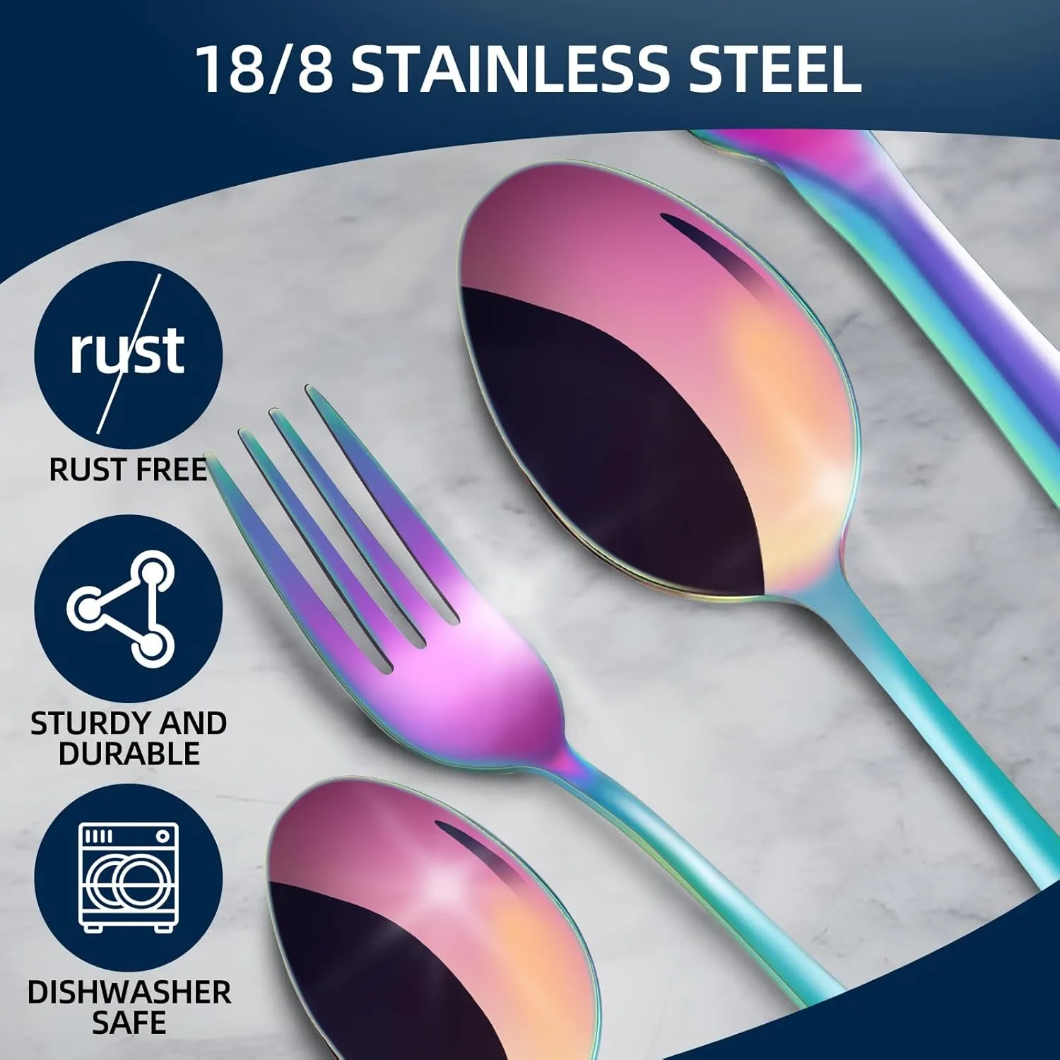 30 Piece Silverware Set, Flatware Cutlery Set for 6, 18/10 Stainless Steel Silverware, Durable Home Kitchen Eating Tableware Set,Restaurant, Wedding, Party,Dishwasher Safe