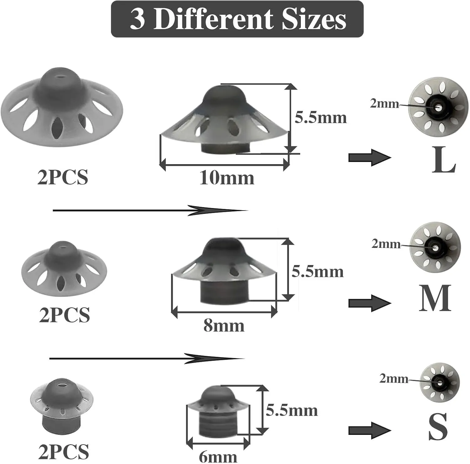 30Packs-Starkey Hearing Aid Domes Open Oticon Hearing Aid Domes Small Size Compatible with Phonak Marvel & Paradise RIC BTE Models SDS 4.0-Black