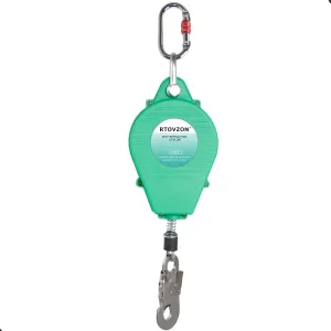 33FT Self Retracting Lifeline RTOVZON Fall Arrest Fall Protection Steel Wire Rope Heavy Duty Retractable Lanyard, Roofing Lifeline, SRL, Safety Lanyard