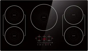 36 Inch Induction Cooktop 5 Burners, Flat Glass Top Electric Stove with Bridge-SYNC, 3 Preset Modes Booster, Timer, Pause, Child Lock, Drop in, 208~240V/50A, Black