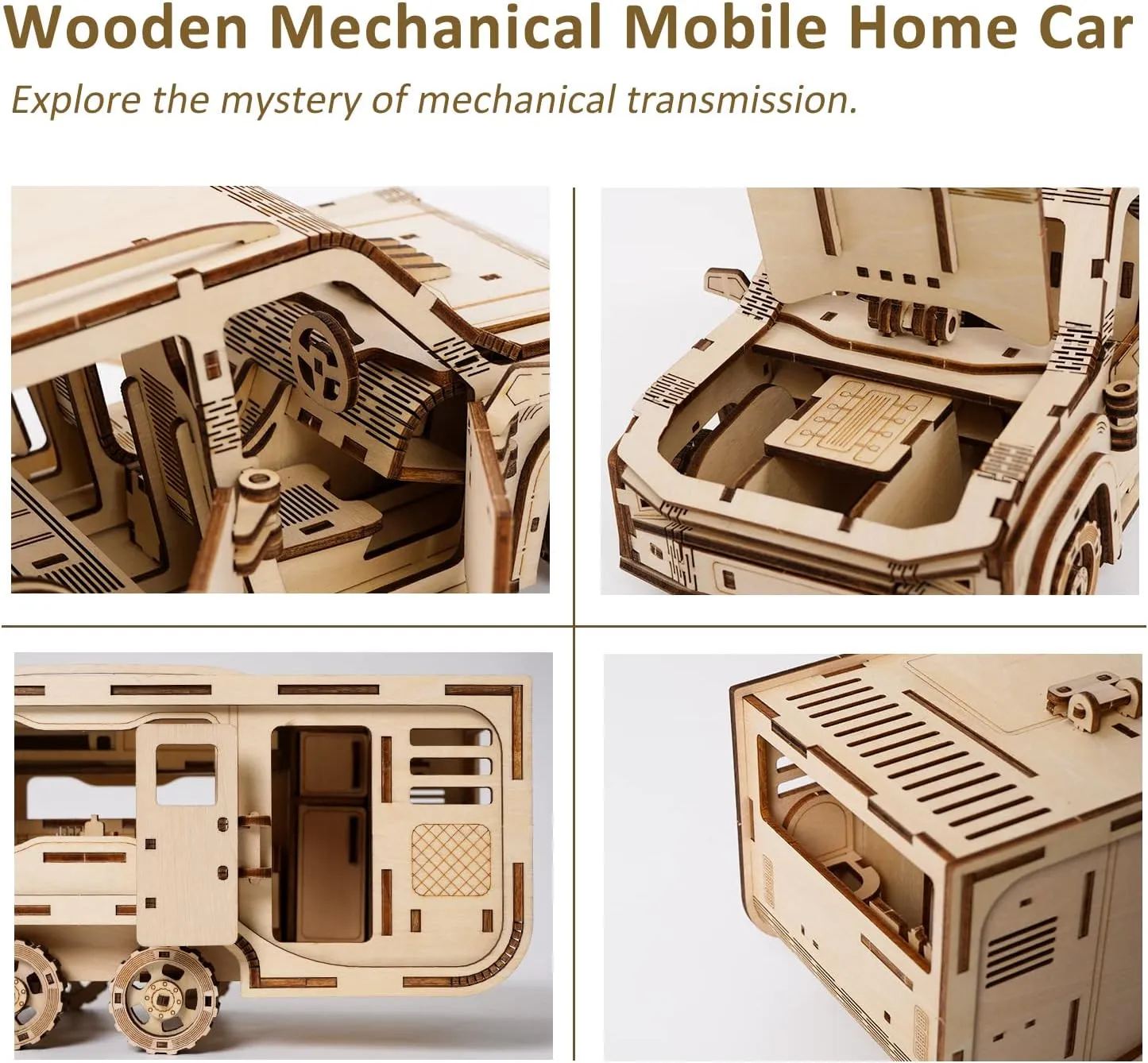 3D Wooden Puzzle for Adults, Trailer Mechanical Car 3D Jigsaw Puzzles, DIY Model Building Kit Handicraft Wood Craft Hobbies Toy, Birthday for Hobbyist 14  Teens Family Women Men, 323 Pieces