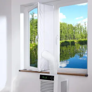 3M(118") Window Seal Kit for Portable Air Conditioner, 100% Sealing Effect Window Vent Kit, Easy Installation, Fit for Portable Air Conditioner, Tumbler Dryer(White)