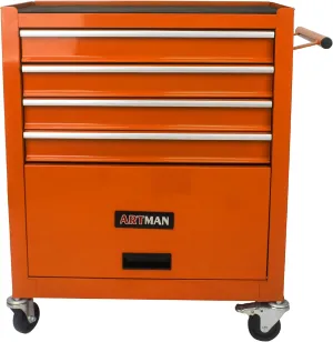4 Drawers Tool Cart on Wheels, Rolling Tool Box Tool Storage, Drawers Rolling Tool Box Organizer Tool Case for Garage, Warehouse, Workshop, Repair Shop(4 Drawers-Orange)